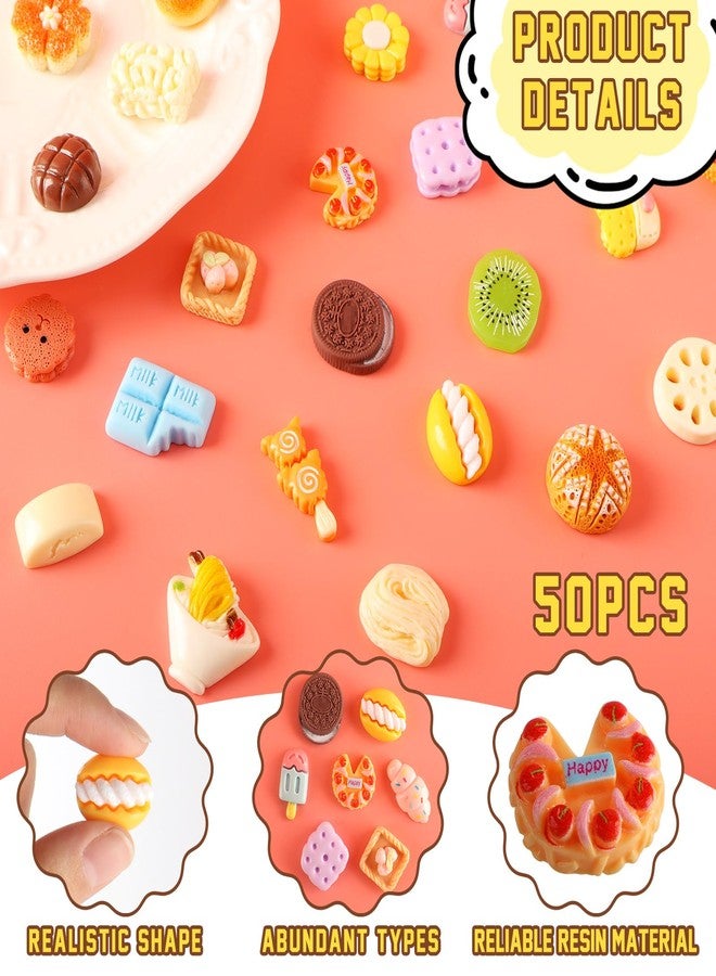 VICROIC 50 PCS Miniature Food Eggs Cake Milk Ice Cream, Mini Pretend Play Kitchen Cooking Game Party Accessories Toys for Dollhouse Landscape - Image 3